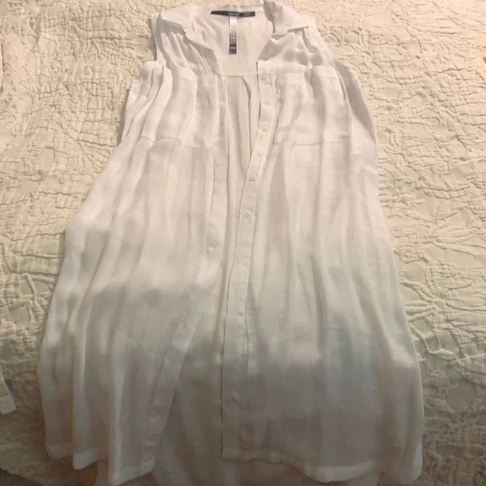 Kenzie White Sleeveless Duster